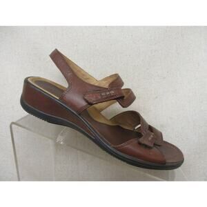 Ecco Womens Brown Leather Open Toe Strap On Comfort Sandals Size 37 EUR